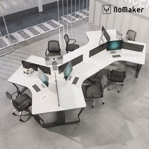 120도 사무용 책상 6인 2세트 칸막이 사무실 오피스 OA 컴퓨터 책상 최신 디자인 사무가구 사원 직원 업무용 책상