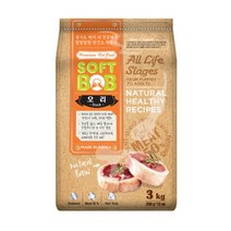 소프트밥 오리 3kg 반건조사료 전연령 증기로 찐 강아지사료