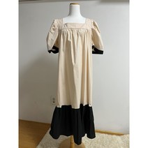 퍼프소매 프릴 롱원피스