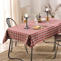 레드체크 주방 식탁보 식탁커버 테이블보 2size, 01.2인