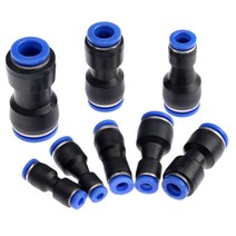 PG12-8/PG8-6 Pneumatic Fittings Push In Straight Reducer Connectors For Air Vacuum Water Hose Plasti, 03 10mm to 8mm