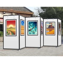 전시대 그림 보드 이동식 공간분리 걸이 액자 전시벽, A 사이즈 옵션 이미지 참조