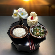 쥬얼포레 소중한분께 납골당 생일상 미니어쳐음식 봉안당생일상 추모장식 상차림 모형 명절 추석 설날 추모 생신상 memorial, 블랙