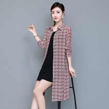 아사면 블라우스 빅사이즈 오버핏 루즈핏 2021 여름 가디건 대형 격자 무늬 중간 길이