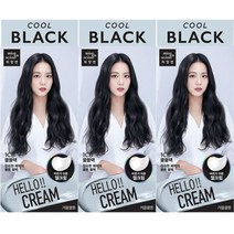 미쟝센 헬로크림 염색약 1CB 쿨블랙(겨울쿨톤) x3개 /블랙핑크, 헬로크림 염색약 1CB 쿨블랙(겨