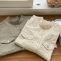 다잇템 여자 SS 더블포켓 바스락남방 폴라넥 단추 셔츠 (9908721)