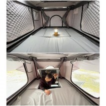 차량용텐트 캠핑텐트 자동차 지붕 텐트 완전 자동 하드 쉘 야외 룸 캠핑 선 루프 여행 침대 따뜻하게 유지, (썬루프 엔트리 + 써멀코튼)