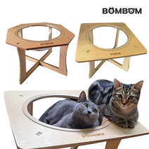 BOMBOM 봄봄 고양이 자작나무 원목 프리미엄 기절침대/튼튼 원목 캣타워/스크레쳐/고양이해먹/고양이 용품/반려동물 용품, BOMBOM 기절침대(팔각형)