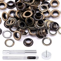 아일렛 버튼 그로멧 키트 그로멧 설정 도구 금속 수선 의류 신발 가방 가죽 공예 DIY 장식 50/100세트, 50 도구 세트 구리