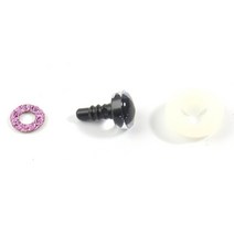 DIY 공예용품 장식품 폼폼 리본 20 세트 플라스틱 지우기 사다리꼴 안전 장난감 눈 반짝이 인형 공예 테디, [01] S 9mm Dia, 07 Purple_01 S 9mm Dia.