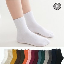 삭스박스 여성 베이직 무지중목 양말 10켤레