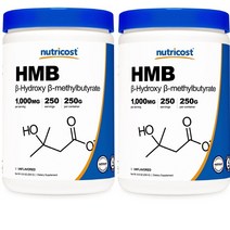 뉴트리코스트 HMB 1000mg 파우더 가루 분말 무맛 250g 2개