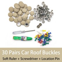 차 지붕 보수 헤드라이너 고정 핀 자동차 천장 버클 헤드라이닝 나사 인테리어 헤드 라이너 천 스크류 캡 수리 패브릭 리벳 리테이너 30 개, Beige 1 Set