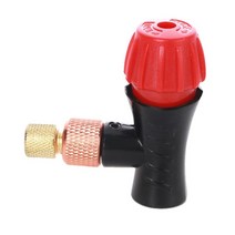 CO2 자전거 타이어 팽창기 헤드 어댑터가 있는 Presta Schrader 밸브와 호환 가능, 55mm, 알루미늄 합금, 레드