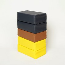 조브라운 국내생산 찜질방 베개 황토 사각 블럭 쿠션, 인조가죽, 모카