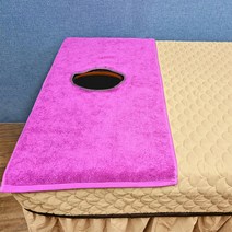 [로이스] 얼굴구멍 있는 마사지 베드용 상반신 시트타올 180G 3종 중 택 (마사지베드/경락침대/경락베드/경락매트리스/미용베드 용 경락타올 경락시트 경락수건 구멍타올 경락베드시트, 퍼플