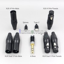 Ln00589 16 코어 실버 OCC OFC 혼합 편조 케이블 포커스 클리어 Elear Elex Elegia Stellia 3.5mm 핀, 04 6.5mm male_08 5m