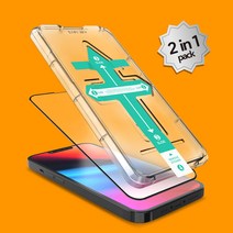 [아이폰13미니강화유리스크래치방지] 나인어클락 아이폰 13 미니 프로 맥스 3D 풀커버 이지키트 강화유리 액정보호필름 2매, 2in1_아이폰 13