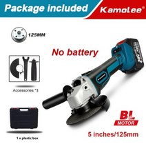 슬라이딩각도절단기 멀티커터기 고속절단기 KamoleeM14 125MM 5 인치 브러시리스 무선 앵글 그라인더 18500RPM 4 단 절단 마끼다 18V 배터리와 호환 가능, No Battery Plastic+125mm US