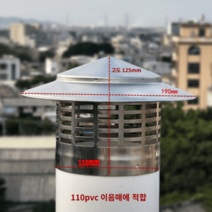 스테인리스 벤츄레이터 벤츄레타 가스배출기 통풍 배출기 환풍기 지붕 흡출기 배기장치 작업장, 110mm  110PVC파이프 커버