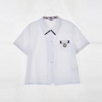 교복몰 네이비 체크라인 블라우스 (휘경여중) 교복셔츠 교복