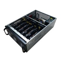조립식케이스 68 gpu 광부 마이닝 리그 금속 케이스 컴퓨터 ethetczec 프레임, 단 6명의 팬
