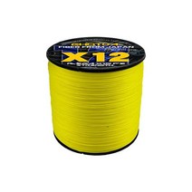 GHOTDA X12 꼰 낚싯줄 스피닝 캐스팅 잉어 배스 낚시 태클 라인 멀티 필라멘트 PE 100m 300m 25-120lb, 300M-0.28MM-39LB, Yellow