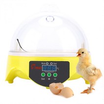 Mini Egg Incubator 7 Eggs Capacity Incubator Brood Machine Chicken Duck Egg Hatcher Electronic Aut, 1개, 110V, Yellow