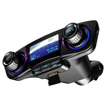 카오디오블루투스자동차 블루투스 FM 송신기 모듈레이터 핸즈프리 통화 키트 듀얼 US 충전기 어댑터 UX, 01 black