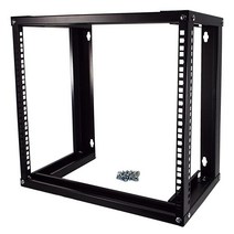 CNAweb 9U 벽 마운트 오픈 프레임 48.3cm(19인치) 서버 장비 랙 30.5cm(12인치) 깊이 - 블랙