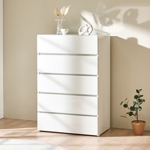 캐슬 하이그로시 5단 서랍장 800, 화이트