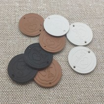 16 옵션 25Mm 원형 손으로 만든 심장 Pu 바느질 레이블 에 대수제 라운드 태그 라벨사랑, 06 White labels 24pcs
