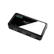 이지넷유비쿼터스 5Gbps USB 3.0 4포트 유전원 허브 NEXT-306UHP, 블랙