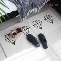 [천삼백케이] [샤이닝홈] 샤인 주방 발매트 다이아L 러그, 그레이