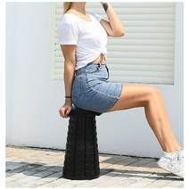 접이식스툴 플라스틱의자 원형 폴딩 간편 체어, 블랙