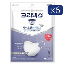 크리넥스KF94라이트핏안티포그마스크(KF94)(특대형)(흰색), 5개입, 6개, 화이트