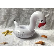 튜브 수영링 성인용 어린이용 장난감 풀빌라 서핑 호캉스 해변 비치 미니 플라밍고 유니콘 백조 풀 플로트 음료 컵 홀더 수영 반지 파티 완구 키즈 성인, [04] white swan