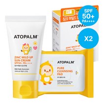 [아토팜] [1+1] 징크 마일드 업 선크림 65g +클렌징패드 30매 (SPF50+ PA++++)