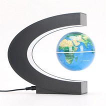 OIOI LED 세계 지도 자기 부상 플로팅 글로브 전자 반중력 램프, 푸른