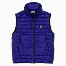 스톤아일랜드 (당일) 22FW 로고 패치 립스탑 블루 패딩 조끼 7615G0224 V0022