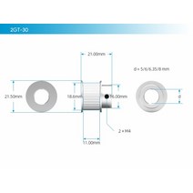 초정밀 GT2 2GT 타이밍 풀리 30 36 40 60 80 톱니 바퀴 보어 5mm 8mm 알루미늄 기어 폭 10mm 3D 프린터 부, 03 30T B6.35W10
