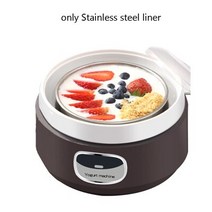 DMWD 가정용 전기 요구르트 메이커 1L 자동 다기능 DIY 미니 기계 브라운, 01 only stainless steel