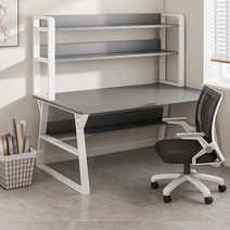 1인용 학생 테이블 홈 데스크 공부방 심플 책장 세트, 싱글 드로우 책상 140CM 그레이