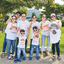 챔피언몰 가족티 패밀리 여행 커플룩 사진 반팔 제작 티셔츠 (소량가능)