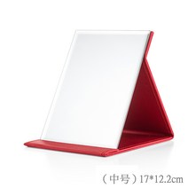 탁상 거울 화장대 스탠드 이케아 LED 원형 인테리어 엔틱용 조명 접이식 간접 책상 거울 화미러 접이식 탁상용 고화질의 학생 기숙사 공주여대 스몰 데스크톱 화미러를 들고 다니기, 12 미디엄【빨강】