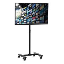VIVO 최대 20kg(44파운드)의 13~50인치 스크린용 모바일 TV 카트 LCD LED OLED 4K 스마트 플랫 및 곡선형 모니터 패널 롤링 스탠드 잠금 휠 최대 V, No-shelf