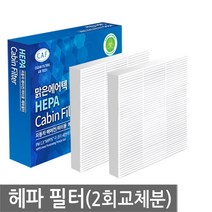 맑은필터 1+1 PM0.3 헤파 초미세먼지 차량용 자동차에어컨필터(2회교체분), 005HP(2개)-올뉴카니발/더뉴카니발