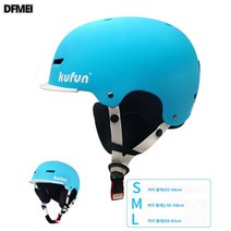 스키 헬멧 전문 장비 세트 성인 남녀 스노보드 헬멧 풀가드 안전모, 블루 화이트, 크기L(머리둘레59-61Cm)
