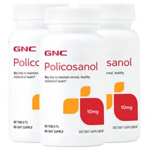 GNC Policosanol 폴리코사놀 10mg 60정 x 3 (총3개), 3병