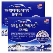 일동 알티지오메가3 프리미엄 120캡슐 x 2박스 순도80%rTG, 120캡슐 2박스